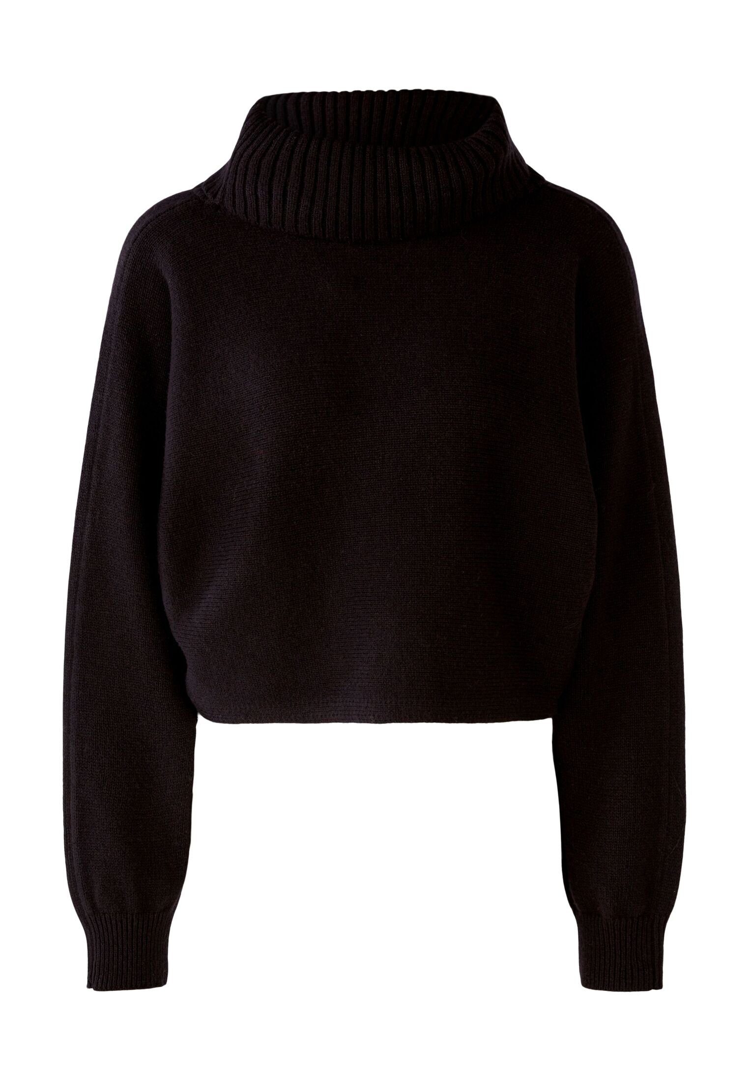 Oui Wollmischung Pullover black Strickpullover