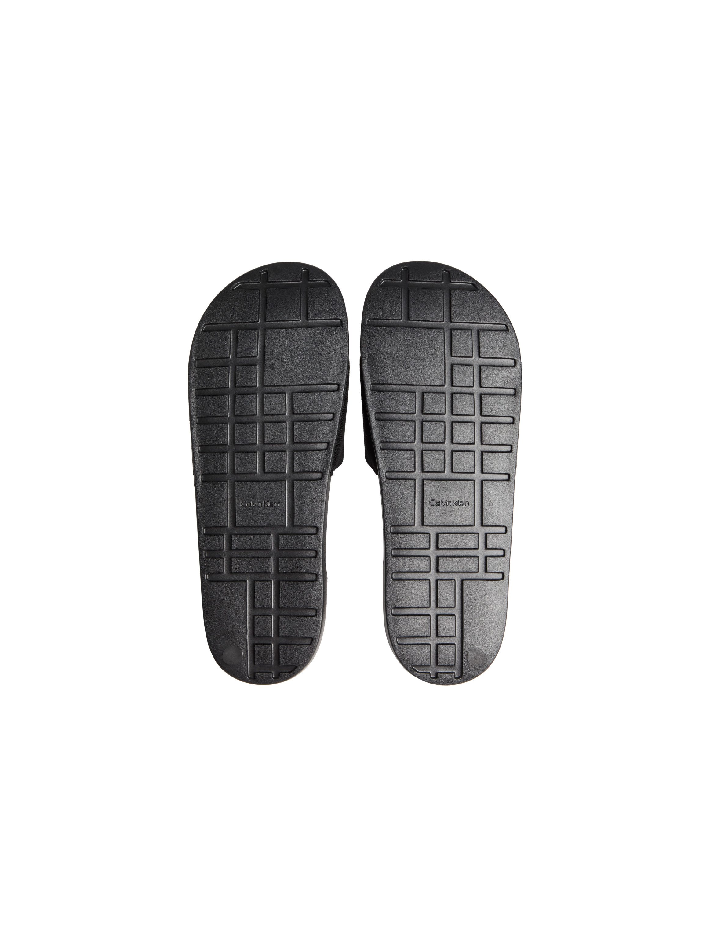 Calvin Klein ESS SLIDE HF MONOGRAM CV Badepantolette Sommerschuh, Strandschuh, Badeschuh, Flat mit Logo-Emblem