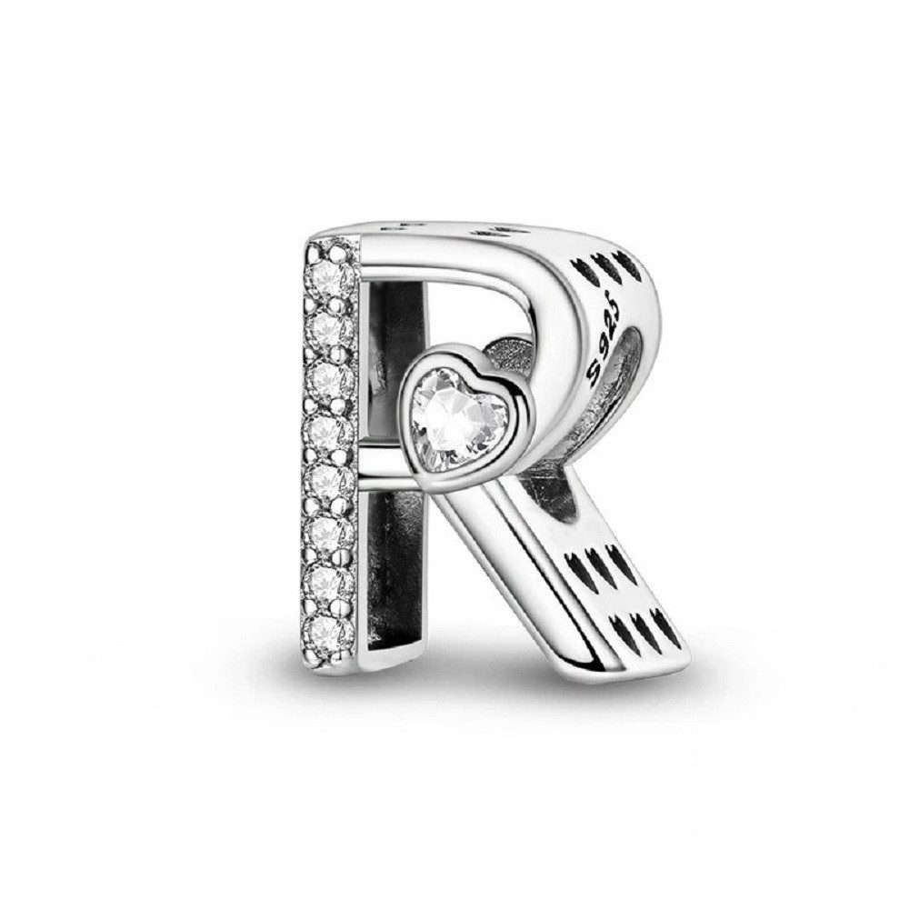 PANDACHARMS Charm Buchstabe Alphabet A-Z Block Buchstabe für Charm Armband, 925 Silber, Zirkonia – Bild 3 von 3