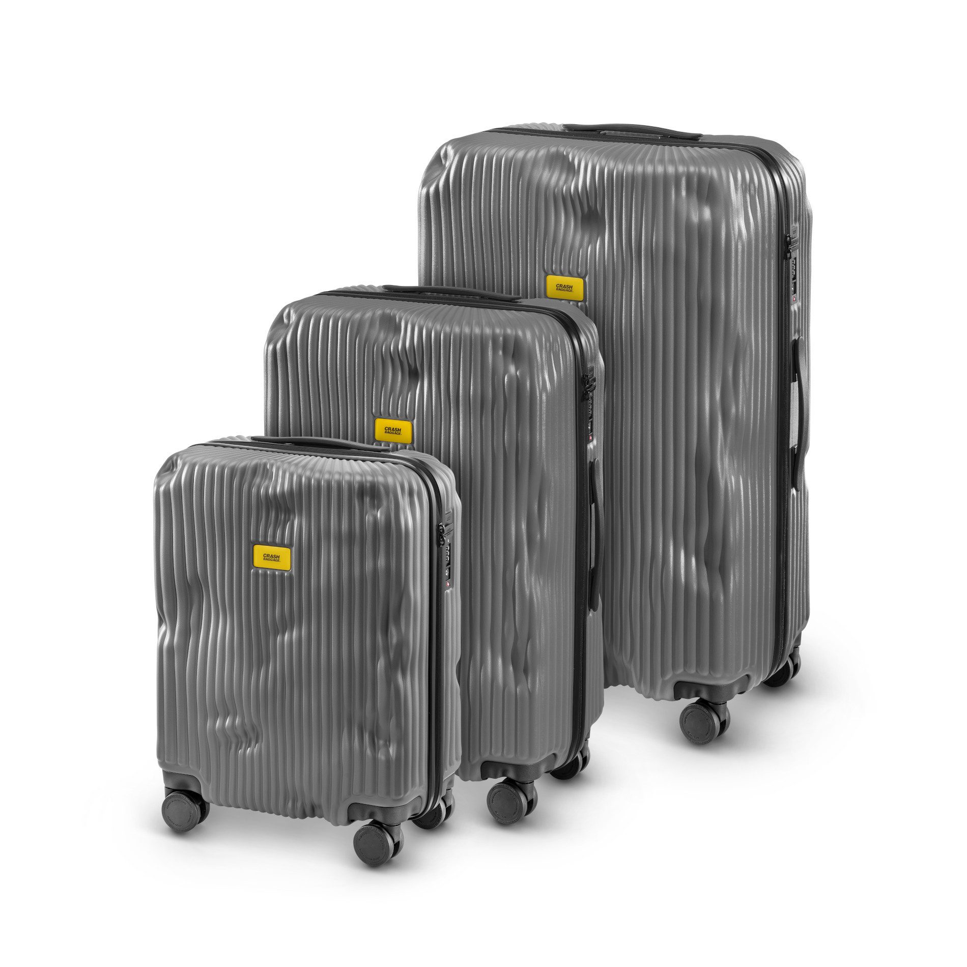 Crash Baggage Kofferset Crash Baggage Stripe Kofferset Gr. L/M/S - Smoke Grey