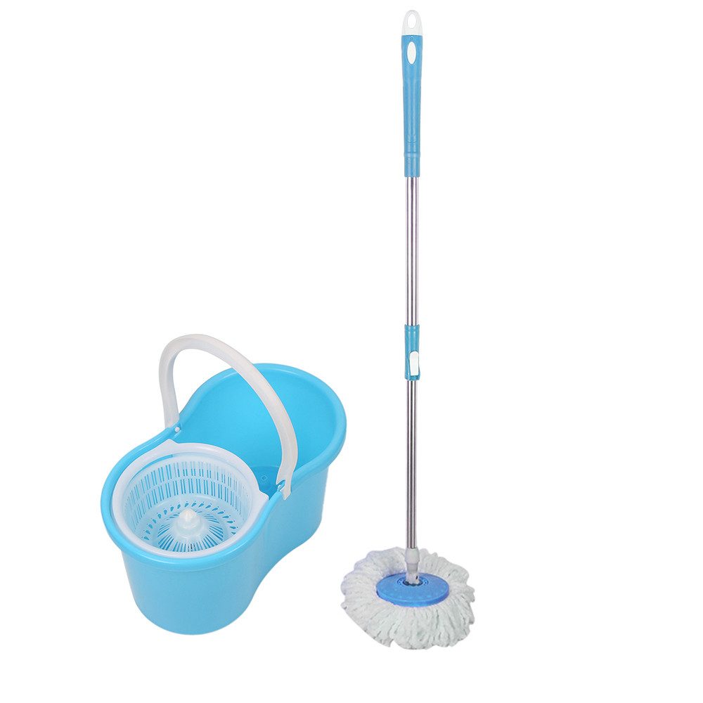 JEOBEST Wischmopp Wischmopp Komplett Set mit Eimer, 2 Mikrofaser-Moppkopf, 360° Kardangelenk, längenverstellbar (80-110cm)