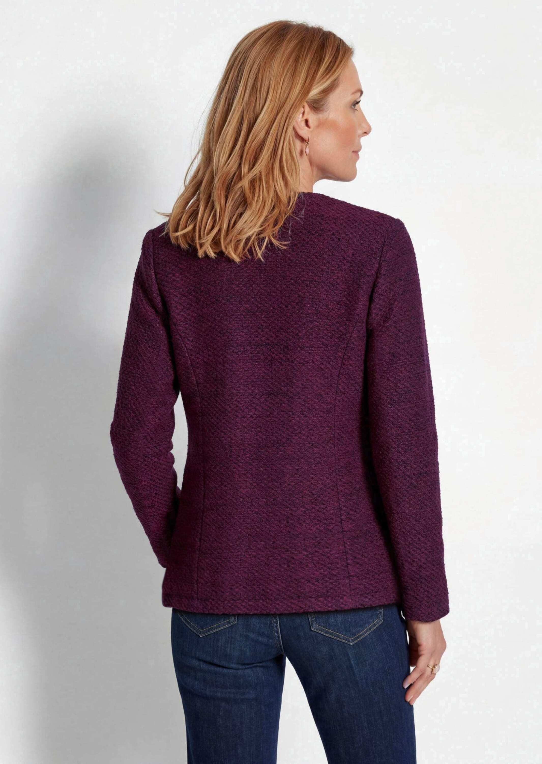 GOLDNER Jerseyblazer Festlicher Blazer in Bouclé-Optik Feminine Jacke mit Rundhals, Langarm und Knopfleiste – Bild 3 von 5