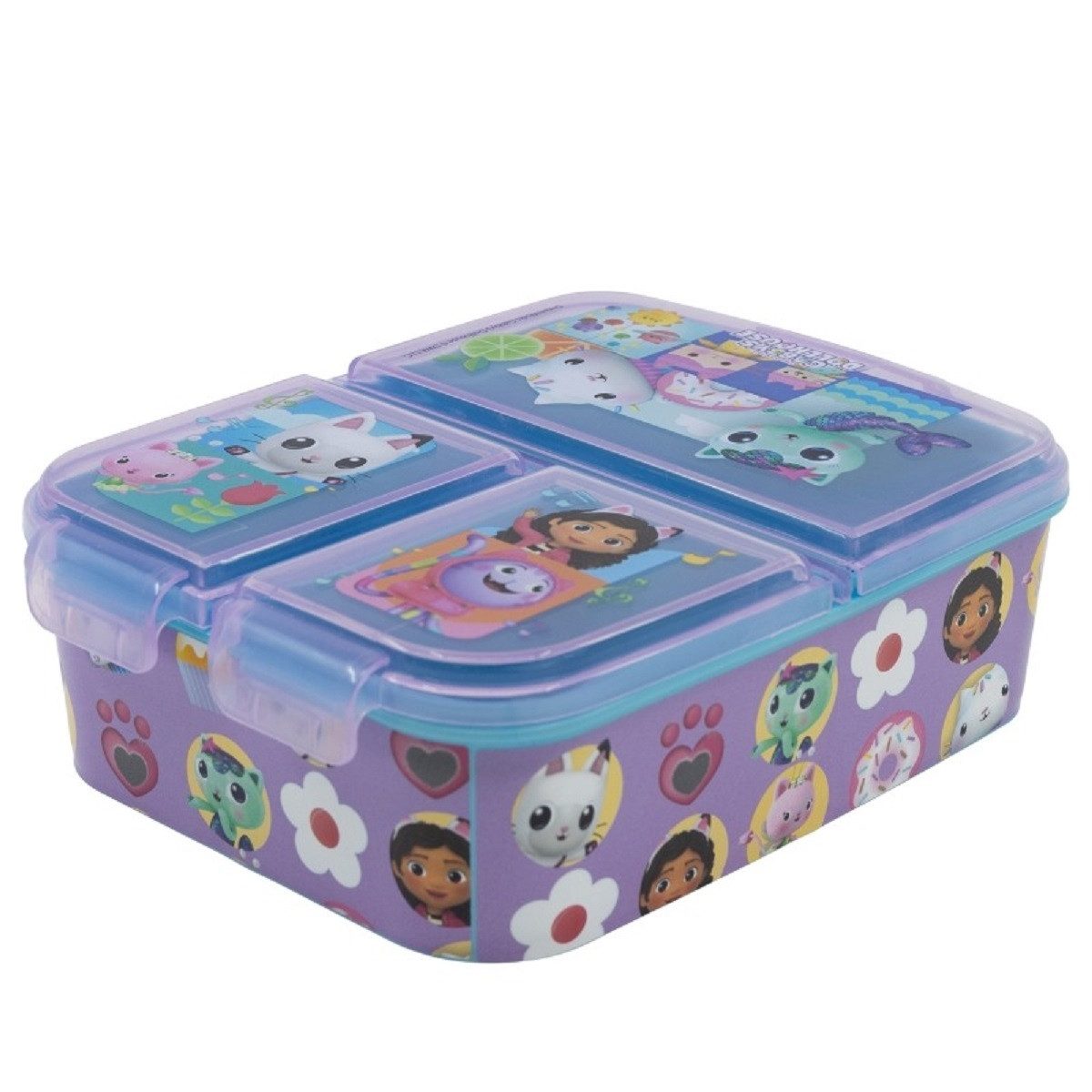 Stor Lunchbox Gabby´s Dollhouse Kinder Brotdose – Lunchbox mit 3 Fächern, (Einteilig, Einteilig), Brotzeitdose
