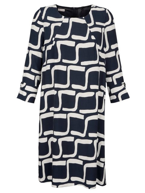 Alba Moda Kleid mit grafischem Dessin allover in blau