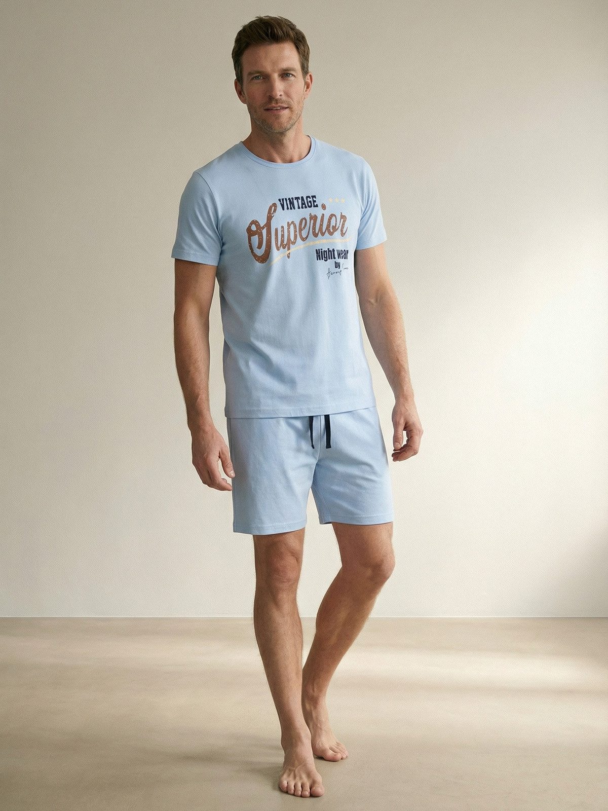 Henry Terre Shorty Paul Nightwear Herren kurzarm Pyjama Set M - 5XL