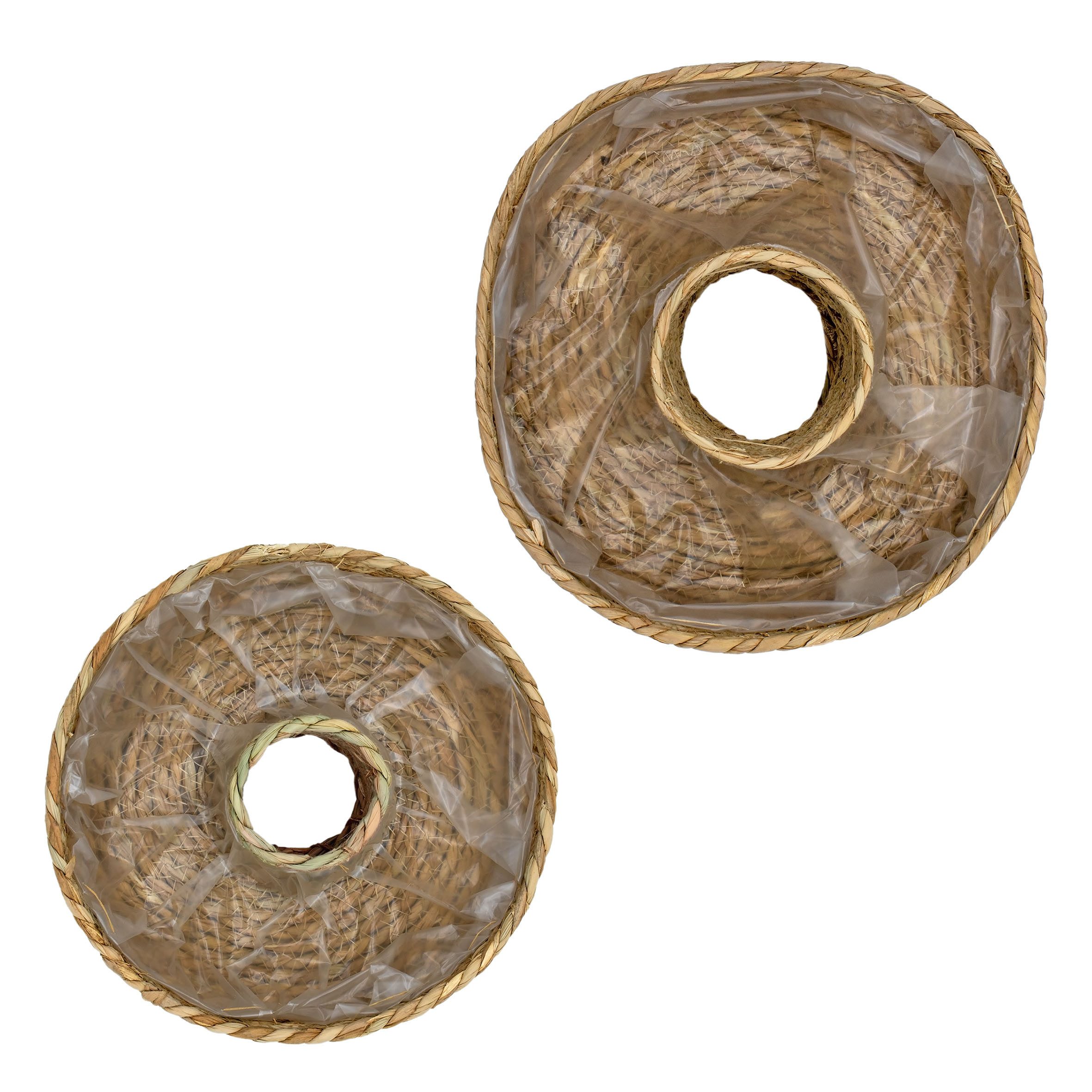 Spetebo Pflanzschale Seegras Pflanzring natur 34 / 27 cm (Set, 2 St., Anzahl), mit eingearbeiteter Folie