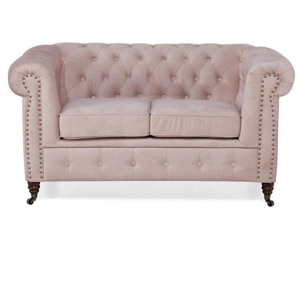 Xlmoebel Chesterfield-Sofa Neue Chesterfield-Zweiersitz-Polstercouch aus hochwertigem Textilstoff, Hergestellt in Europa