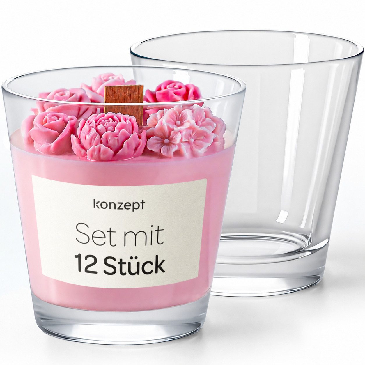 KONZEPT Teelichthalter Set 200ml – ideal für Dekoration & DIY-Kerzen (12 St), für den täglichen Gebrauch oder kreative DIY-Projekte