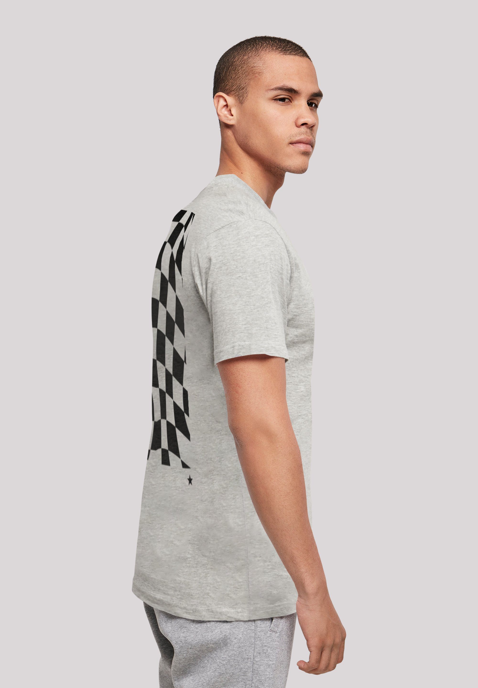F4NT4STIC T-Shirt Wavy Schach Muster grey Print heather