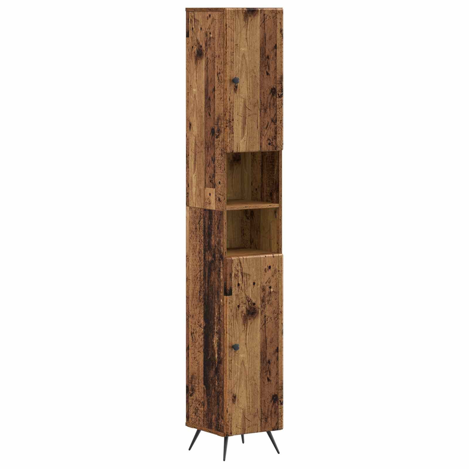 vidaXL Gartenlounge-Set 2-teiliges Badezimmer Schrank Set BREDA Altholz Holzwerkstoff