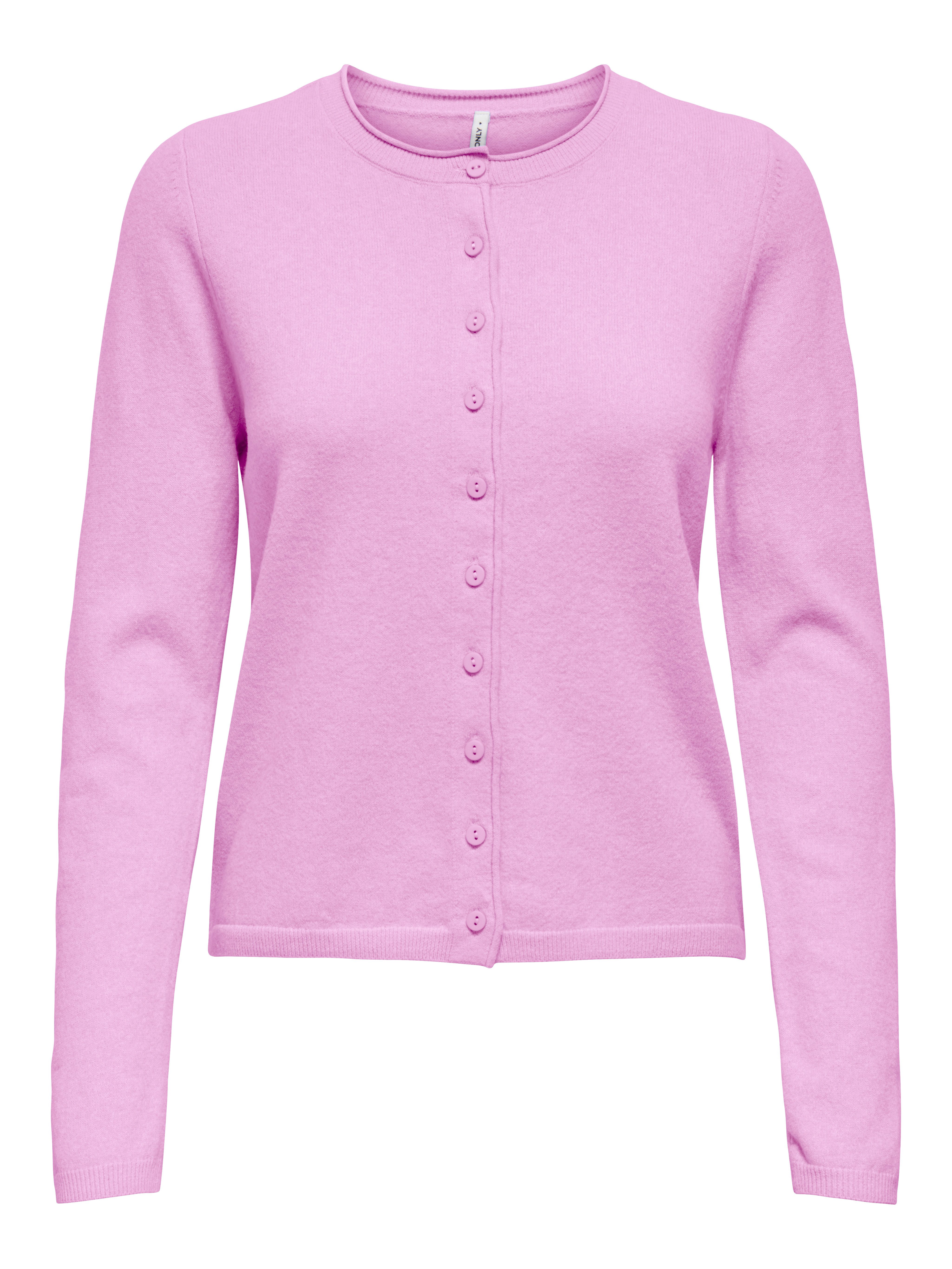 ONLY Strickjacke ONLLOYAL LIFE LS O-NECK BUT CAR KNT NOOS gerippte Ärmelbün günstig online kaufen