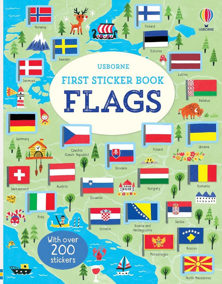 FELIXLEO Fahne Entdecken Sie alle Flaggen der Welt mit diesem bunten Stickerbuch (1-St)