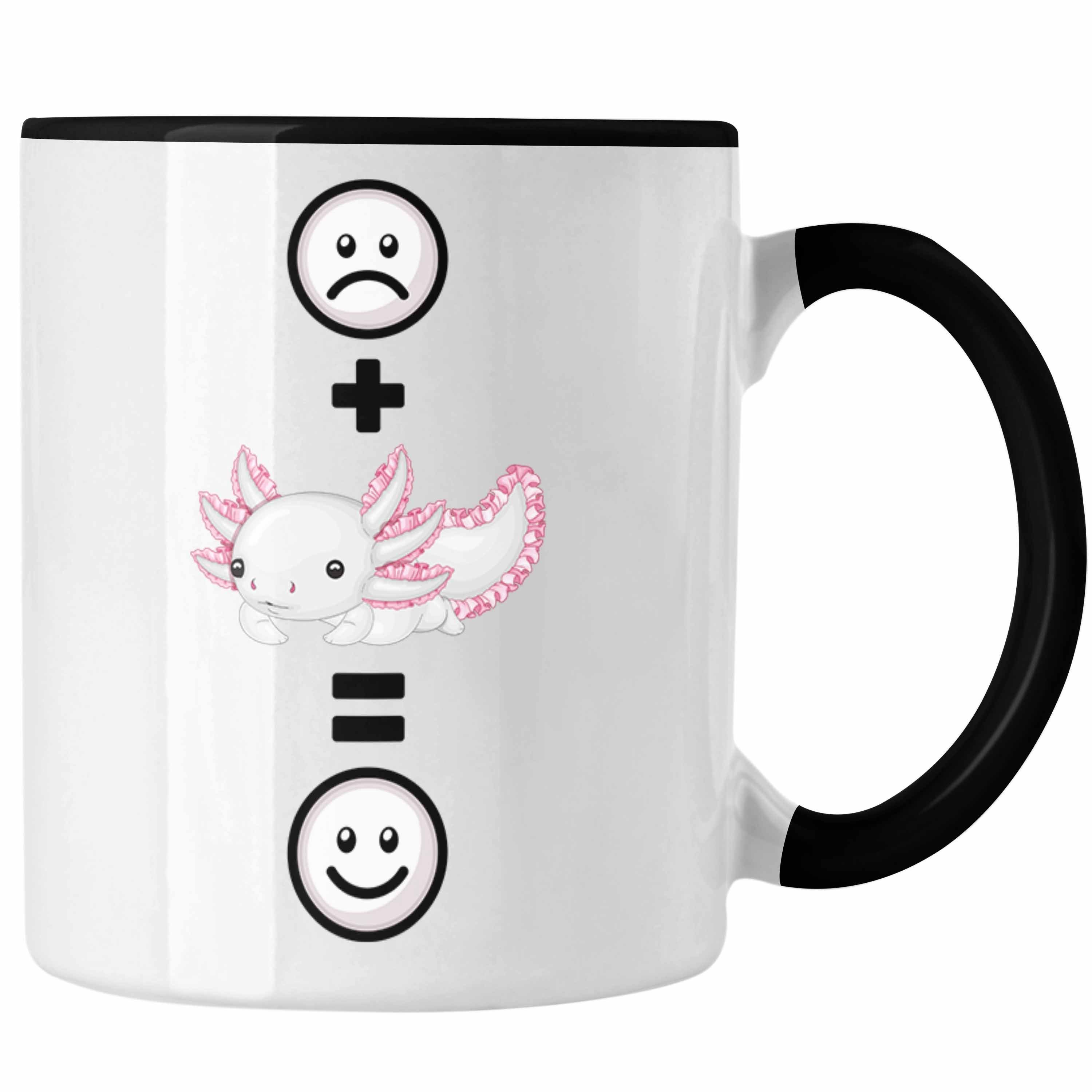 Trendation Tasse Axolotl Tasse Geschenk für Axolotl Schwanzlurch-Fans Lustige Geschenki Schwarz