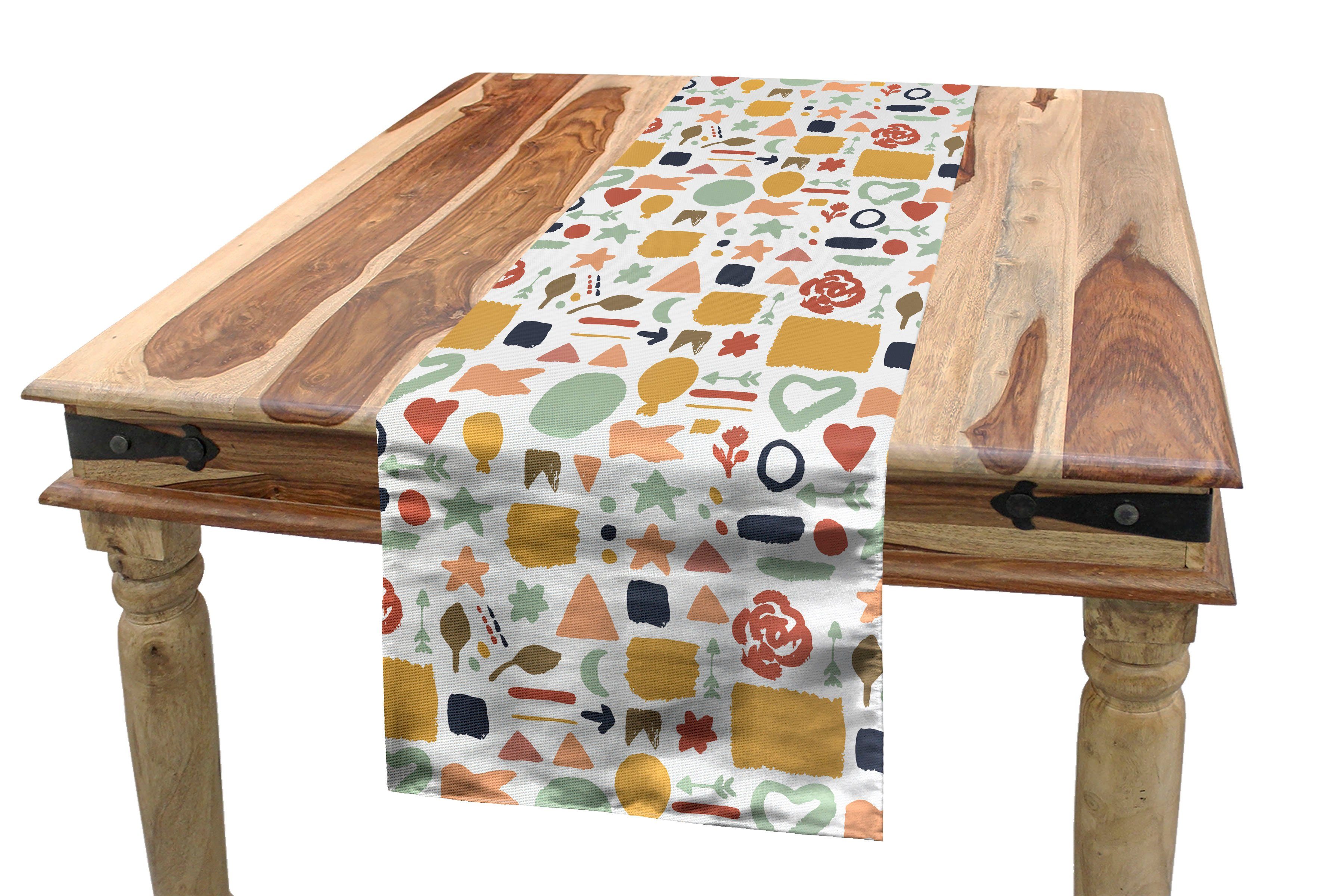 Abakuhaus Tischläufer Esszimmer Formen Rechteckiger Tischläufer, mit Dekorativer Küche Abstrakt Pinselstrichen