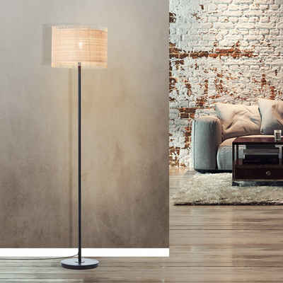 Lightbox Stehlampe, ohne Leuchtmittel, Standleuchte, Seegras-Schirm, 154 cm Höhe, Ø 36 cm, E27, braun/schwarz