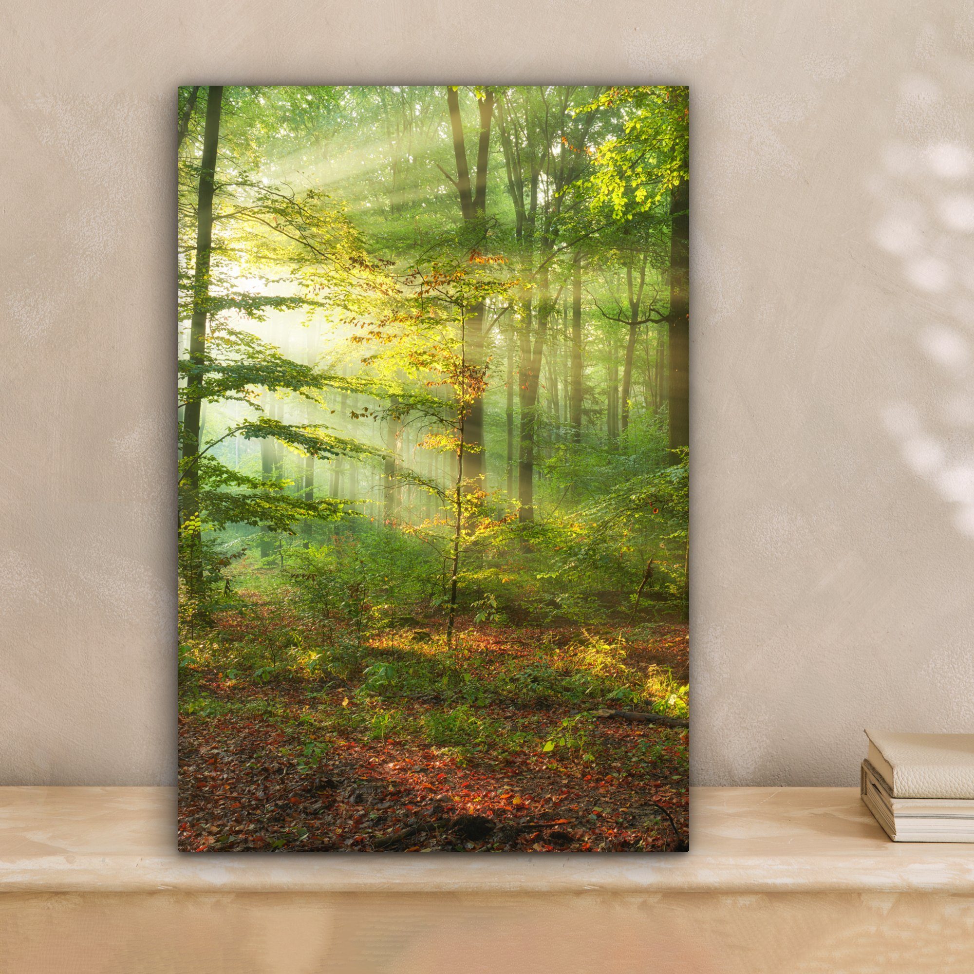 OneMillionCanvasses® Leinwandbild Sonne - Wald - Bäume - Natur - Herbst, Fo günstig online kaufen