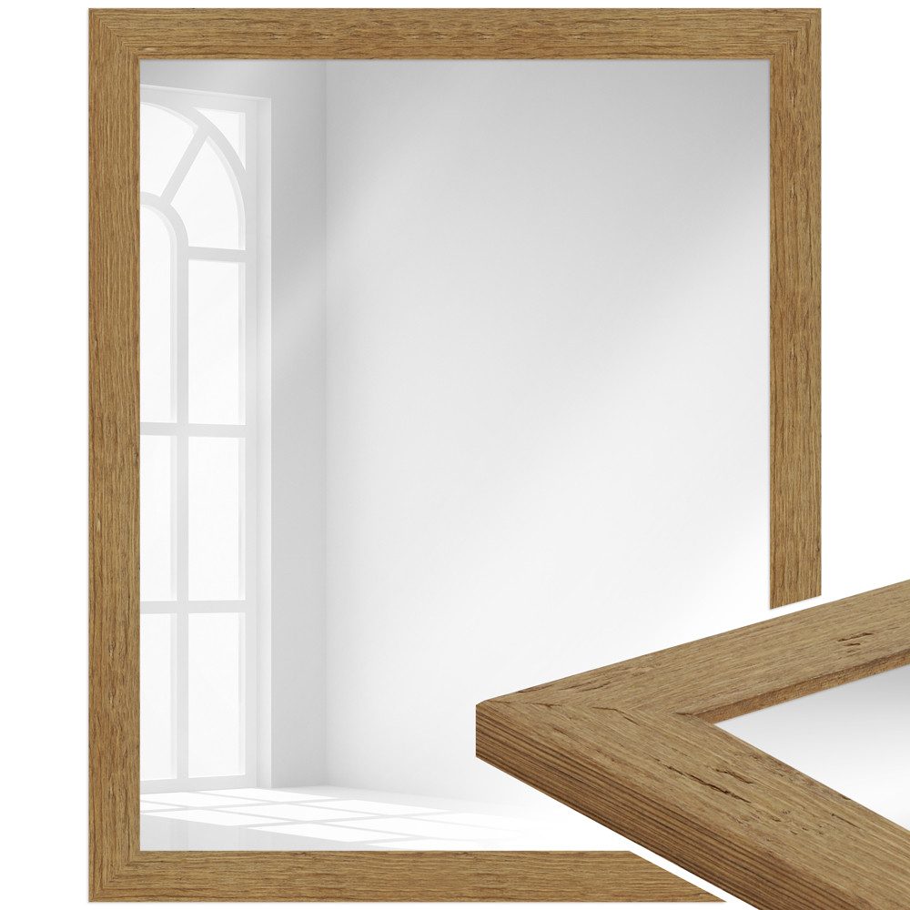 WANDStyle Wandspiegel H750, Landhaus Spiegel Eiche 45x55cm, Wandspiegel, Ganzkörperspiegel Groß
