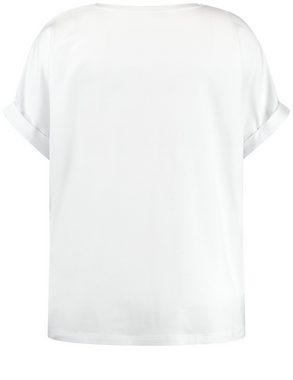Samoon Kurzarmshirt T-Shirt mit Frontprint und Pailletten-Dekor