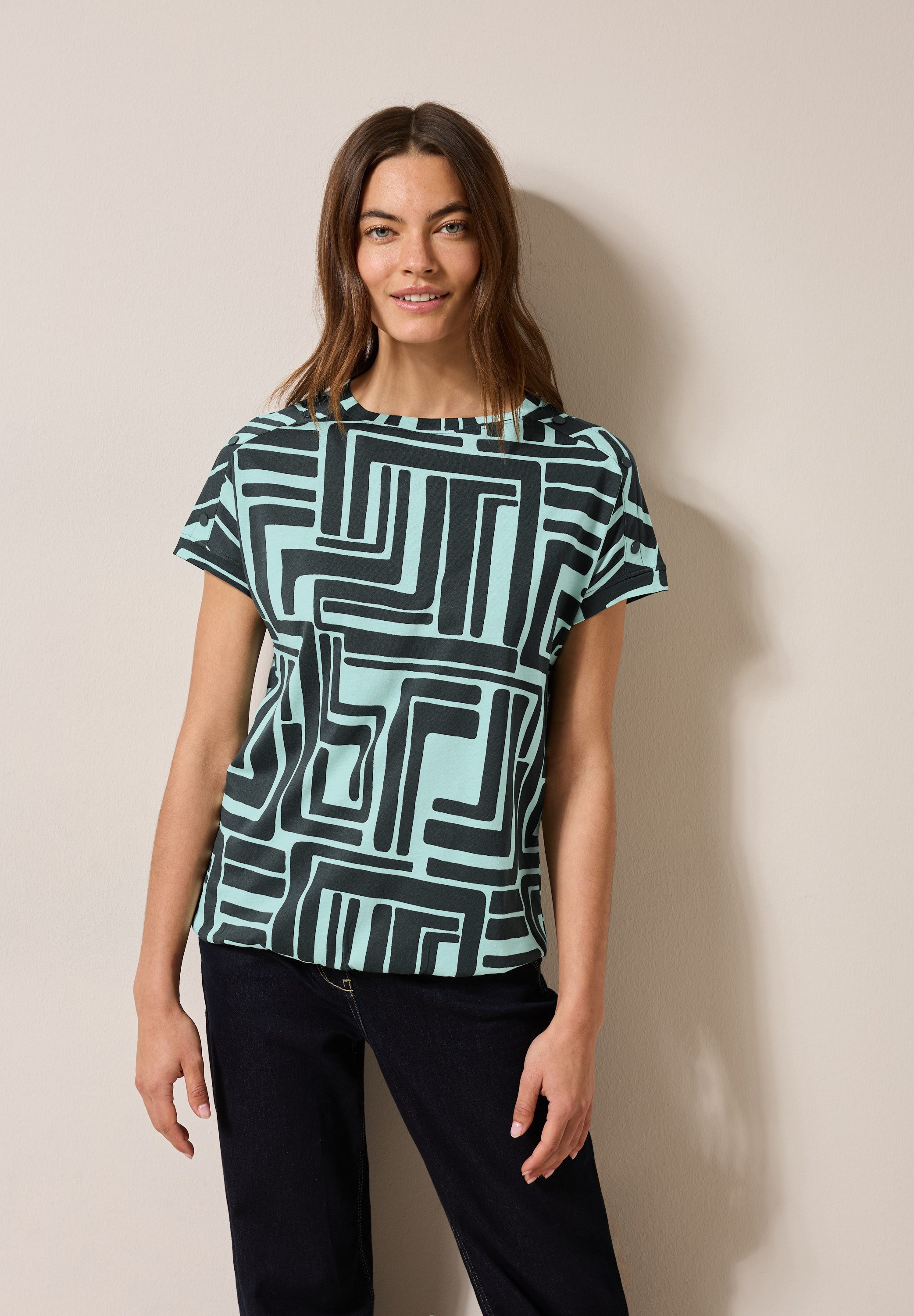CECIL T-Shirt mit All-Over Print günstig online kaufen