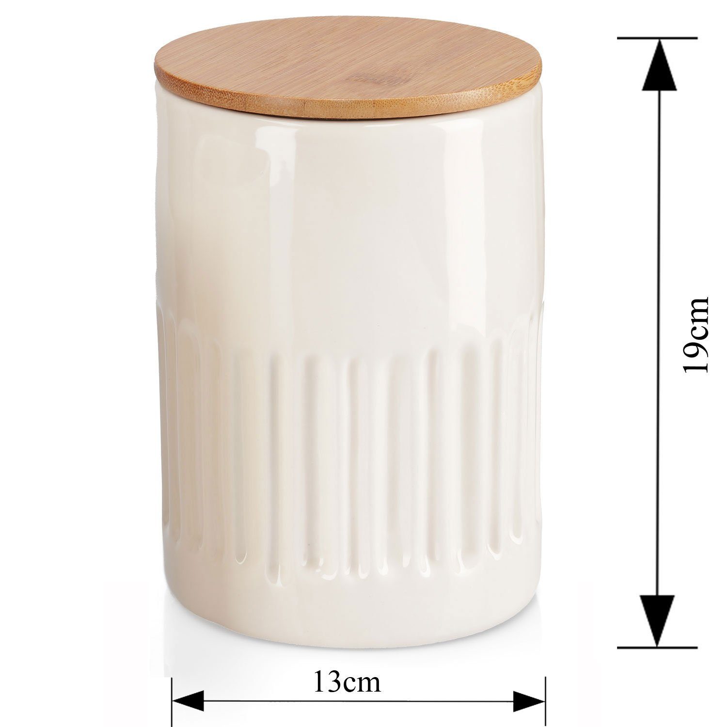 BOLTZE Vorratsdose Vorratsdose Holzdeckel mit Set Dosen 2 Keramik