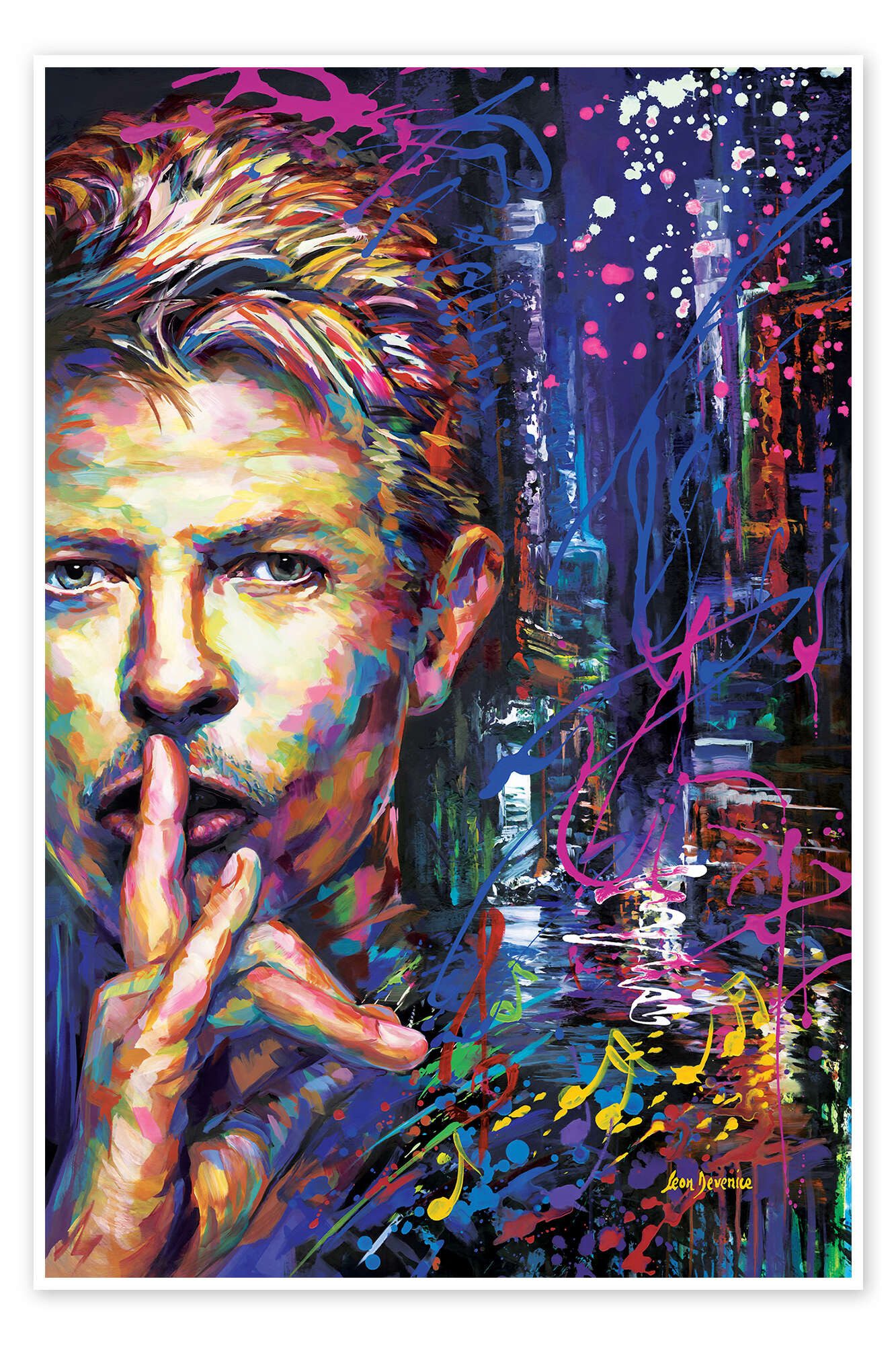 Posterlounge Wandbild David Bowie, Leon Devenice, erhältlich als Poster, Leinwandbild, Wandsticker oder Acrylglasbild