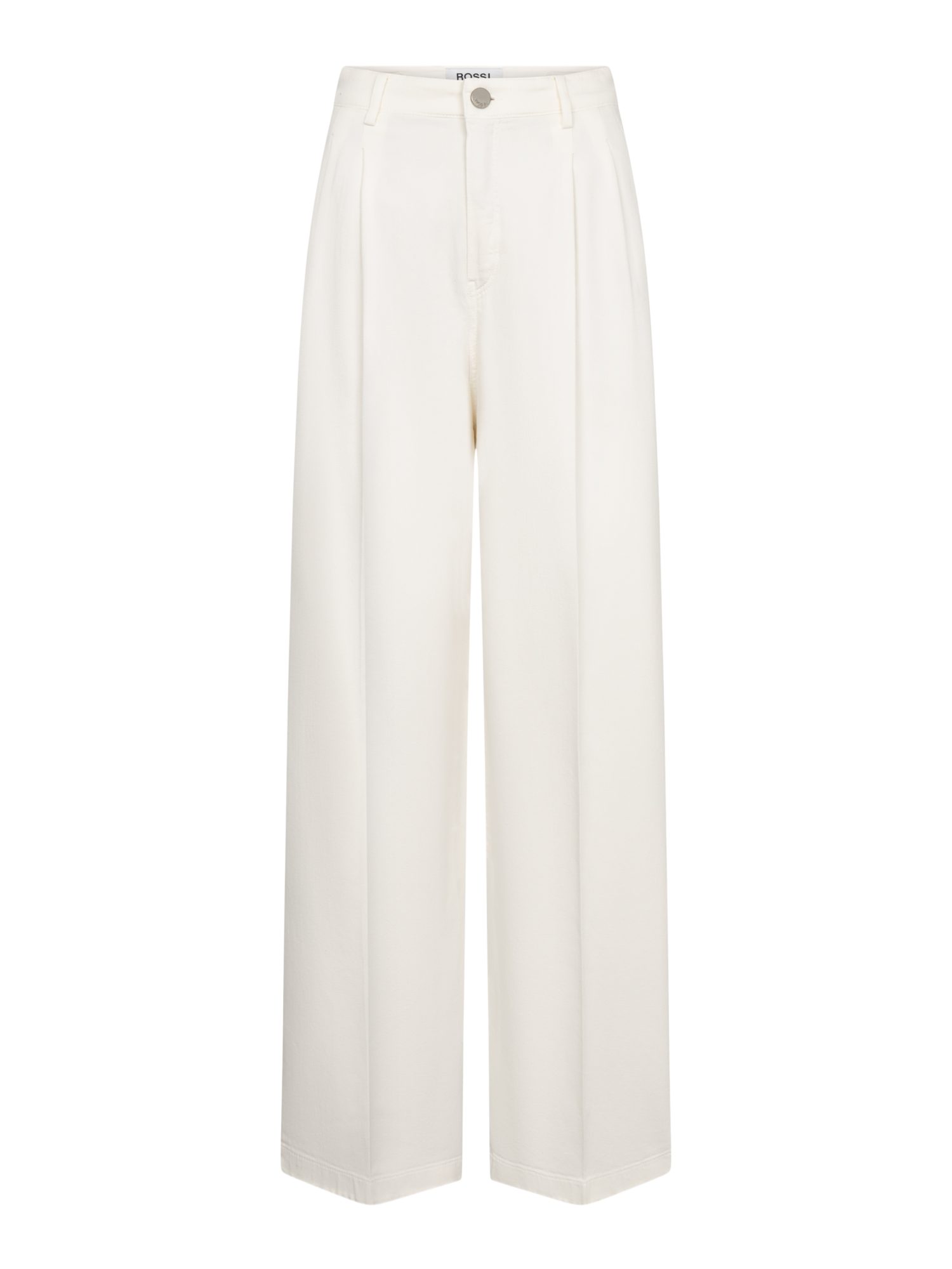 Raffaello Rossi Stoffhose weiß, Casual, Baumwolle, Unifarben, Weit, Hoch