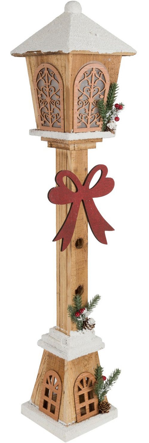 Myflair Möbel & Accessoires LED Laterne Holzlaterne, 80 cm hoch, LED fest integriert, Warmweiß, mit intergrierter LED-Lichterkette