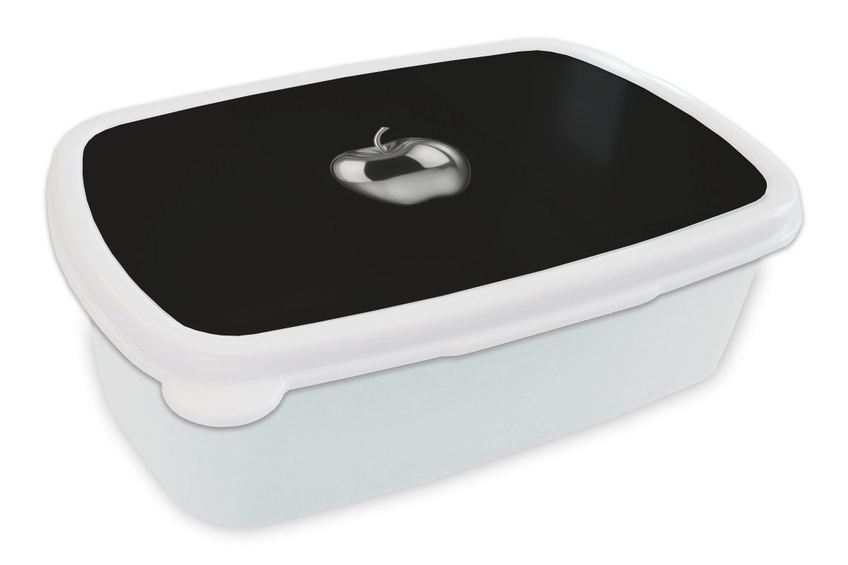 MuchoWow Lunchbox Apfel - Metallisch - Symmetrisch, Kunststoff, (2-tlg), Brotdose Schule oder Arbeit, Brotbox für Kinder und Erwachsene