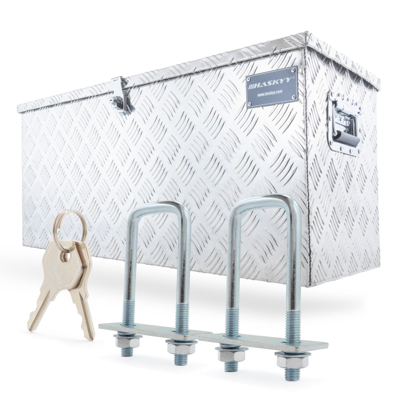 HASKYY Heckbox Aluminiumbox Transportbox Anhängerbox 90,5x35x40 cm Metallbox