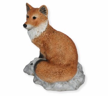 Castagna Tierfigur Deko Figur Fuchs sitzend auf Fels Kollektion Castagna aus Resin H 24 cm Tierfigur