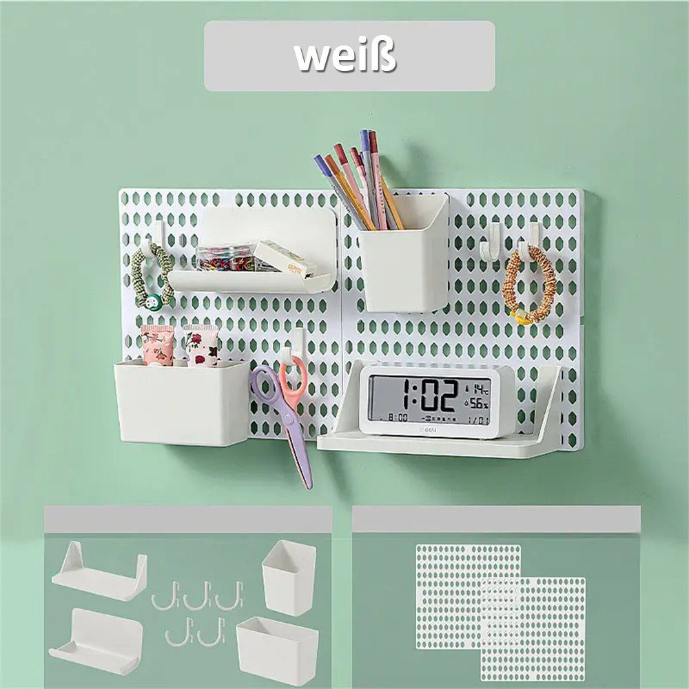 TUABUR Dekohänger Wandregal-Set für einfache Aufbewahrung, Büro- und Küchenorganizer Weiß