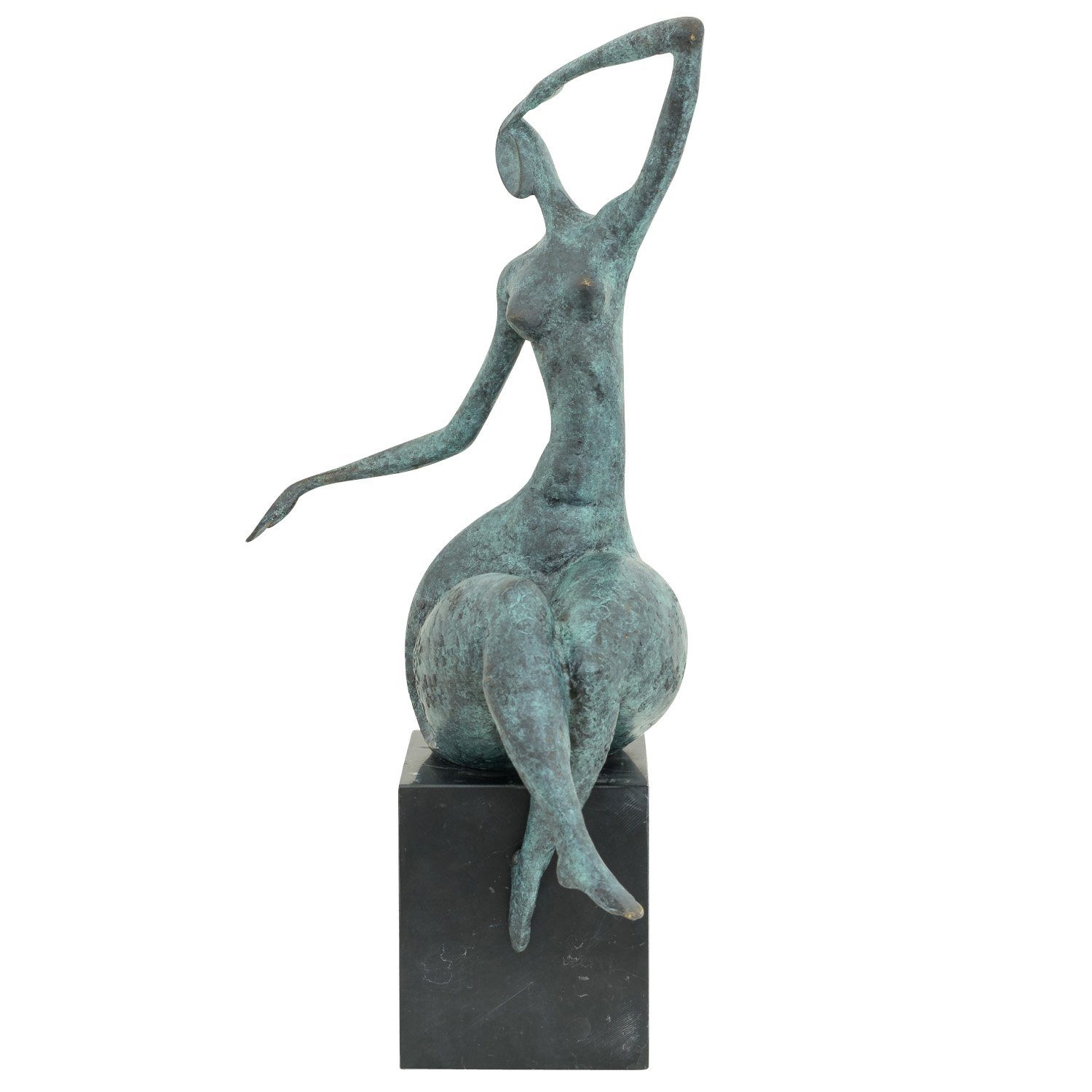 Kunst S Aubaho Frau Figur im Bronze Antik-Stil Skulptur erotisch Erotik Bronzeskulptur