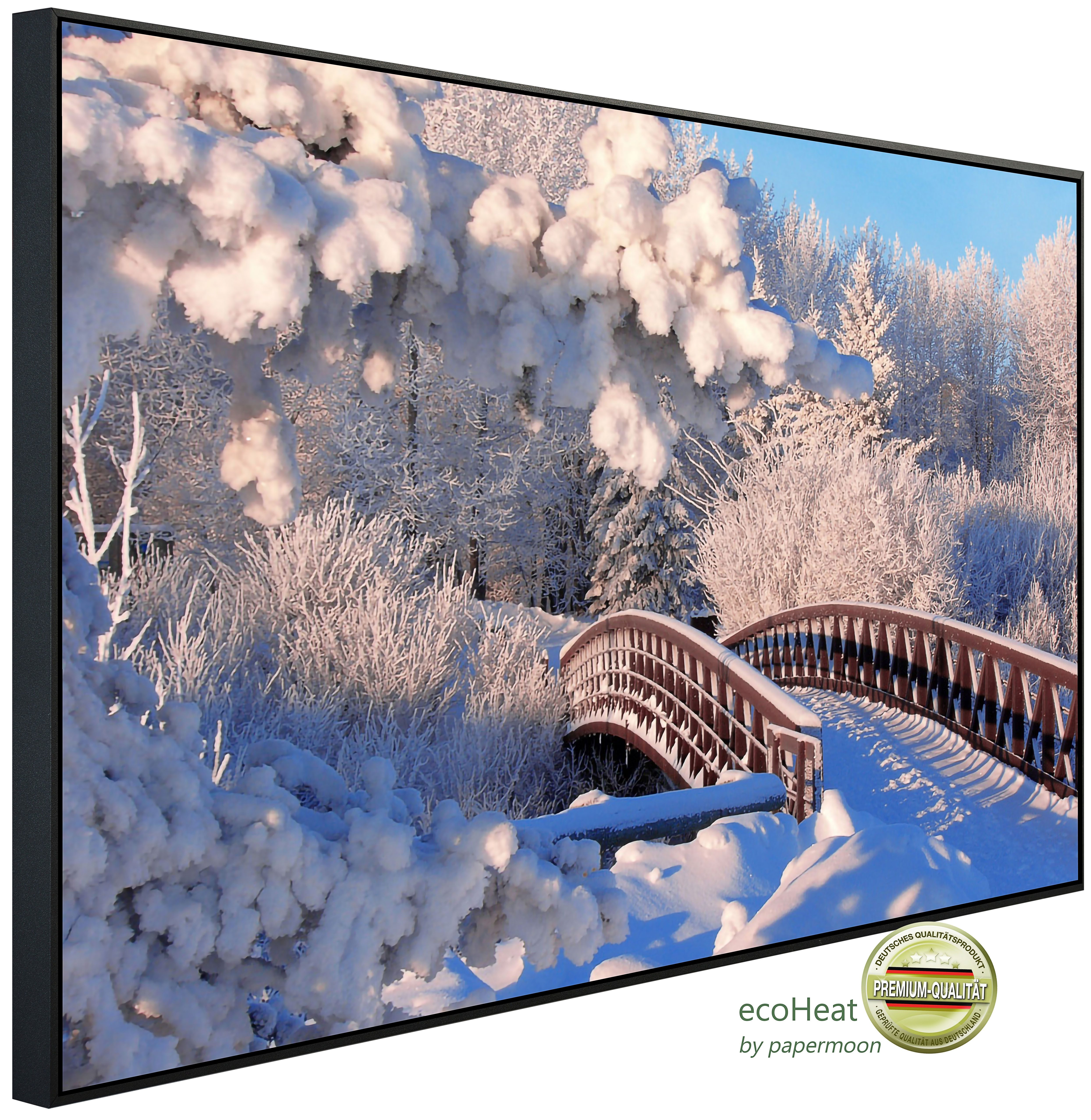Papermoon Infrarotheizung INFRAROT-BILD-HEIZUNG, Winterbrücke, TÜV-Rheinland/GS zertifiziert, angenehme Strahlungswärme