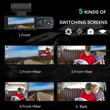 Jioson Full HD, Hochauflösende 1080P Dashcam Auto Vorne und Innen Autokamera Dashcam