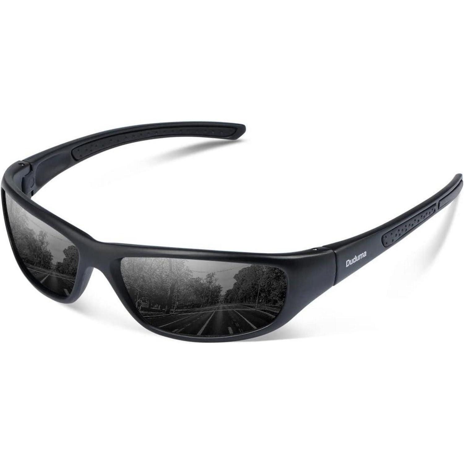 Fahrradbrille Sonnenbrille Polarisiert Schwarze Matte Rahmen mit Schwarze Linse