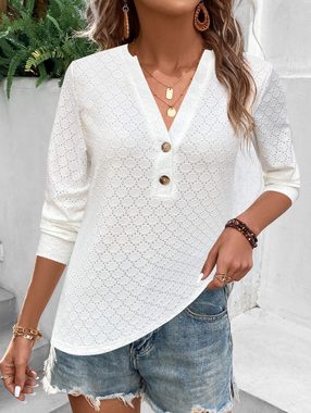 Opspring Langarmshirt Damen Langarm Schulterfrei Bluse Rüschen Ärmel Binden Zurück Oberteil