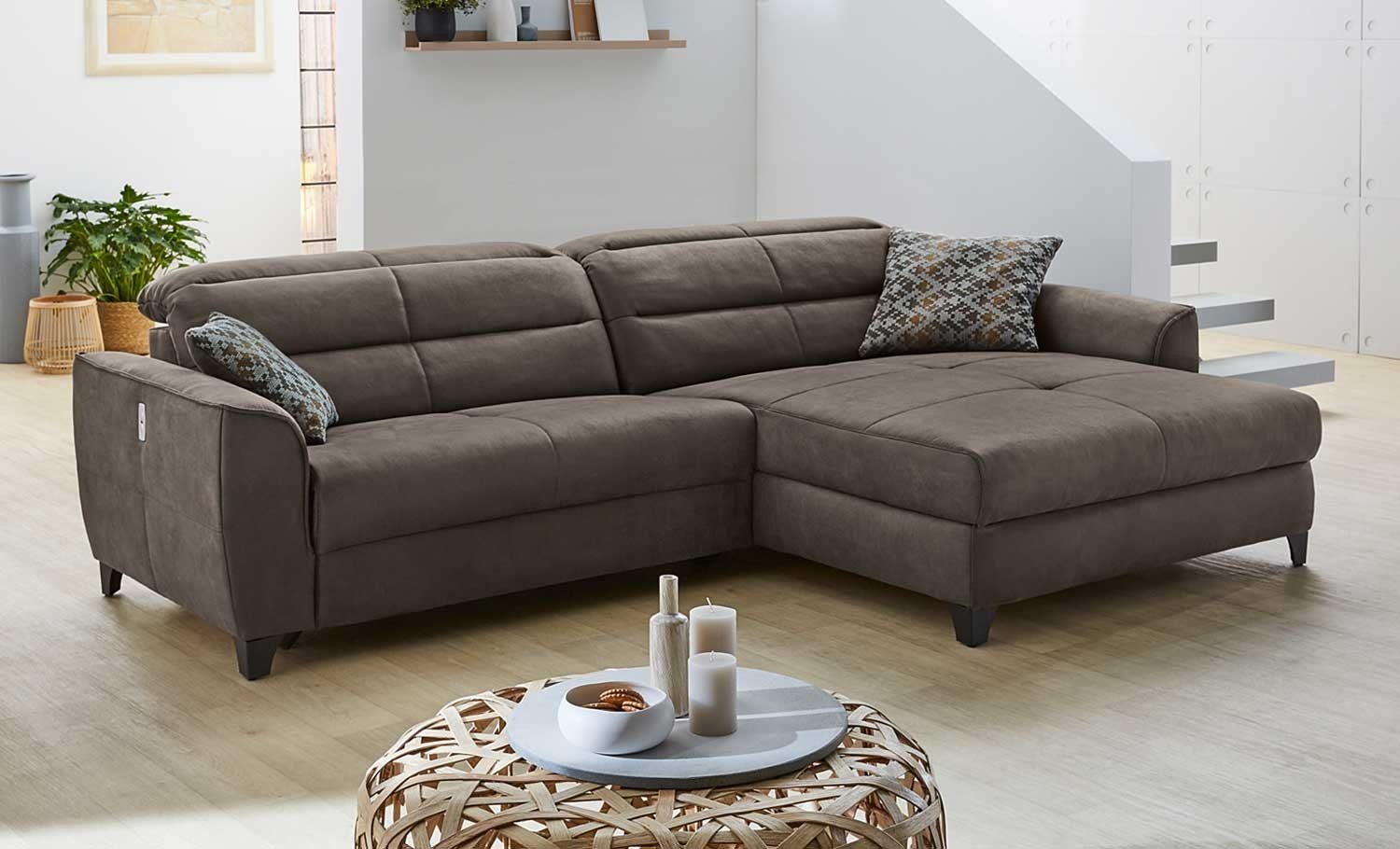 288 Relaxfunktion, DOUBLE Braun, Sofa mit cm cm, 187 T Mikrofaserbezug, x USB-Ladeanschluss elektrische ONE, B
