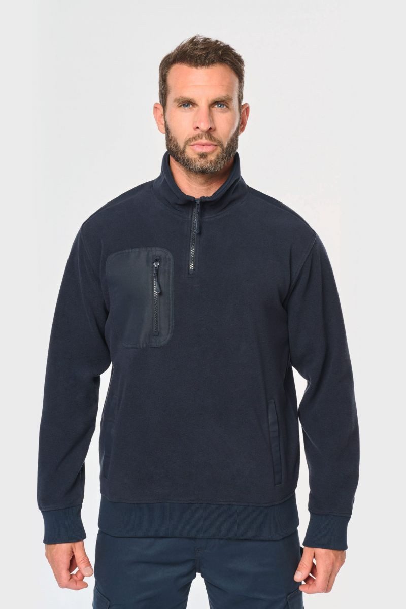 WK. Designed To Work Sweatshirt Umweltfreundlicher Fleecepullover mit Reißverschlusskragen