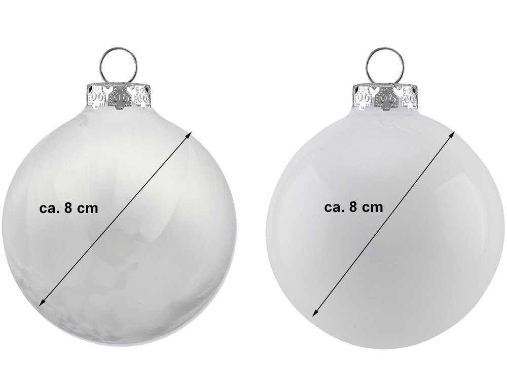 Thüringer Glasdesign Weihnachtsbaumkugel Thüringer Glasdesign Glaskugeln Eis / Emaille 806-