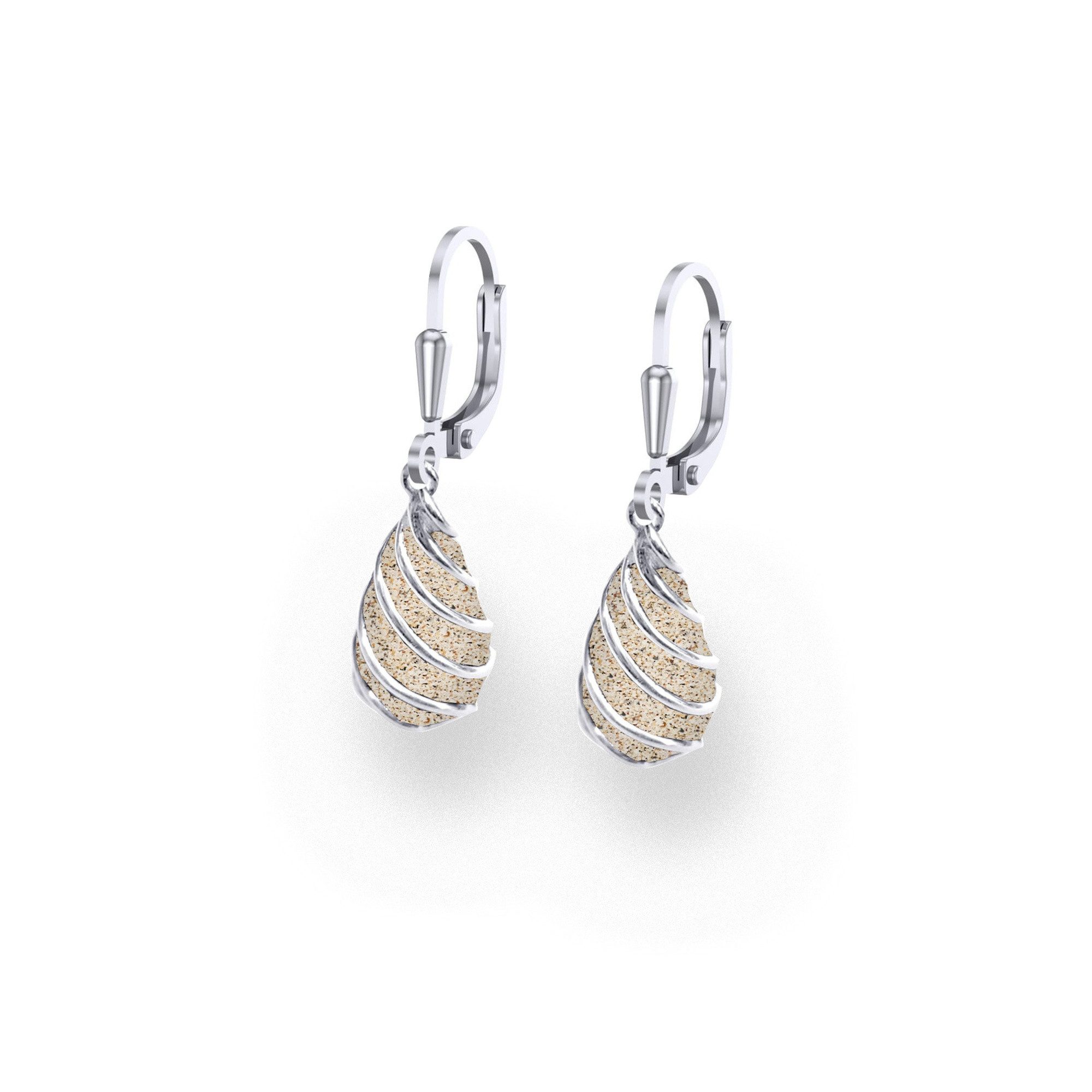 DUR Paar Ohrhänger Ohrringe O5675 Bali 925 Silber Strandsand rhodiniert 8,5 x 15 mm