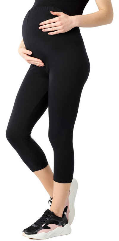 Be Mammy Umstandsleggings Damen 3/4 Umstandsleggings aus Bio-Baumwolle BE20-284 (1-tlg) elastischer Bund