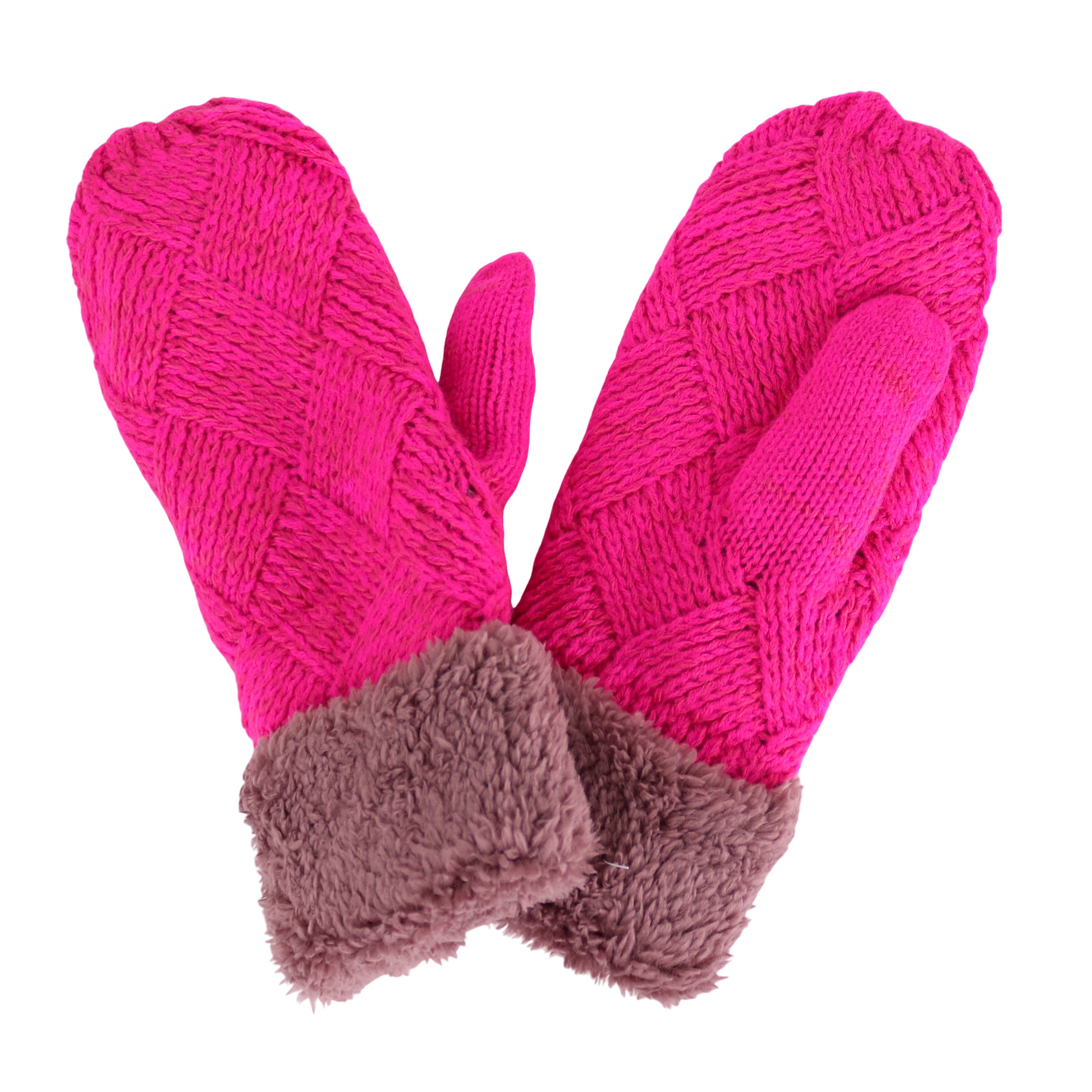 MIRROSI Strickhandschuhe Damen Handschuhe Fausthandschuhe warm durch gefüttert sehr weich und warm ideal für Herbst oder Winter