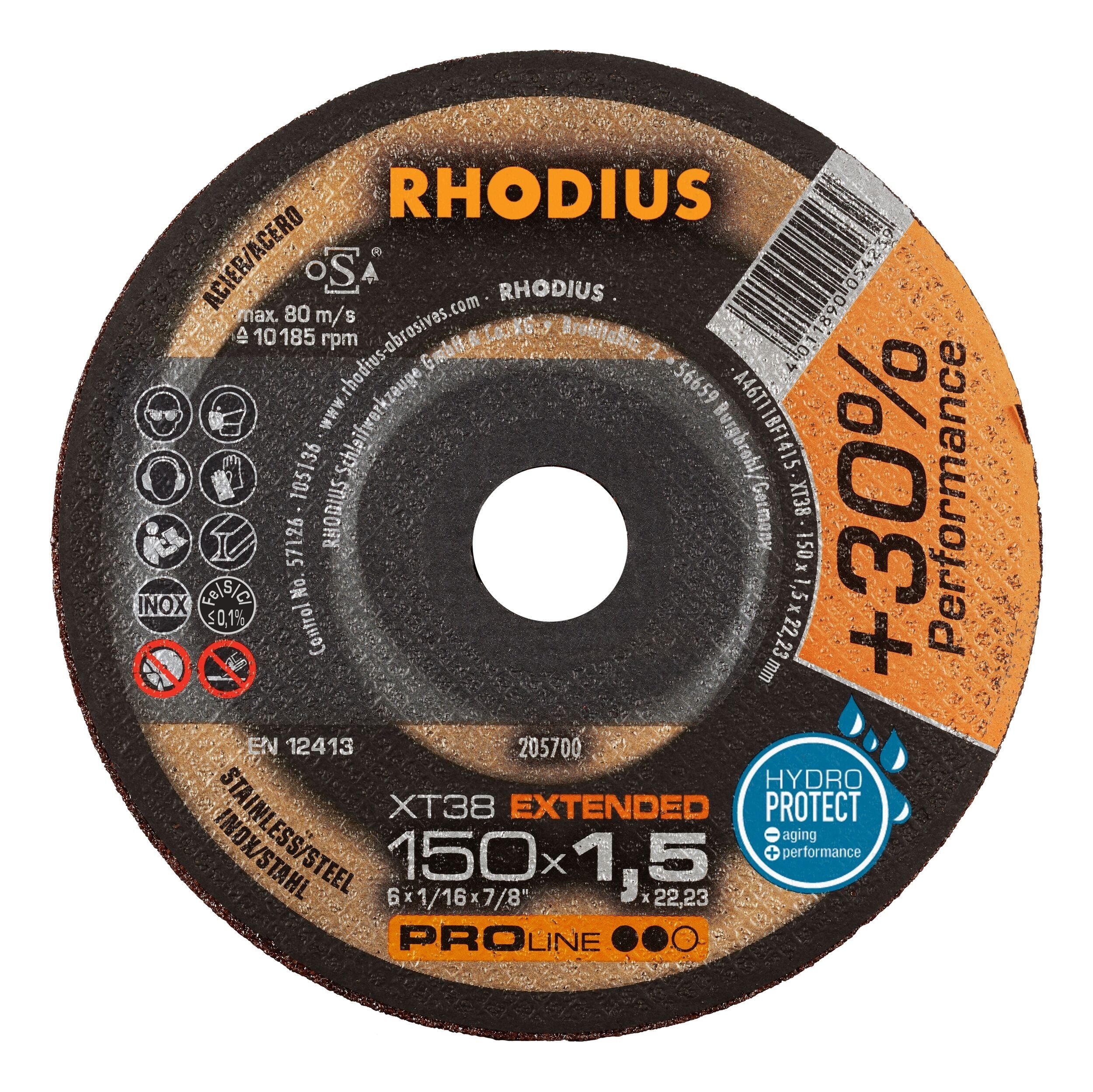 Rhodius Trennscheibe PROline XTS, Ø 150 mm, PROline XT38 Extradünne - 150 x 1,5 x 22,23 mm