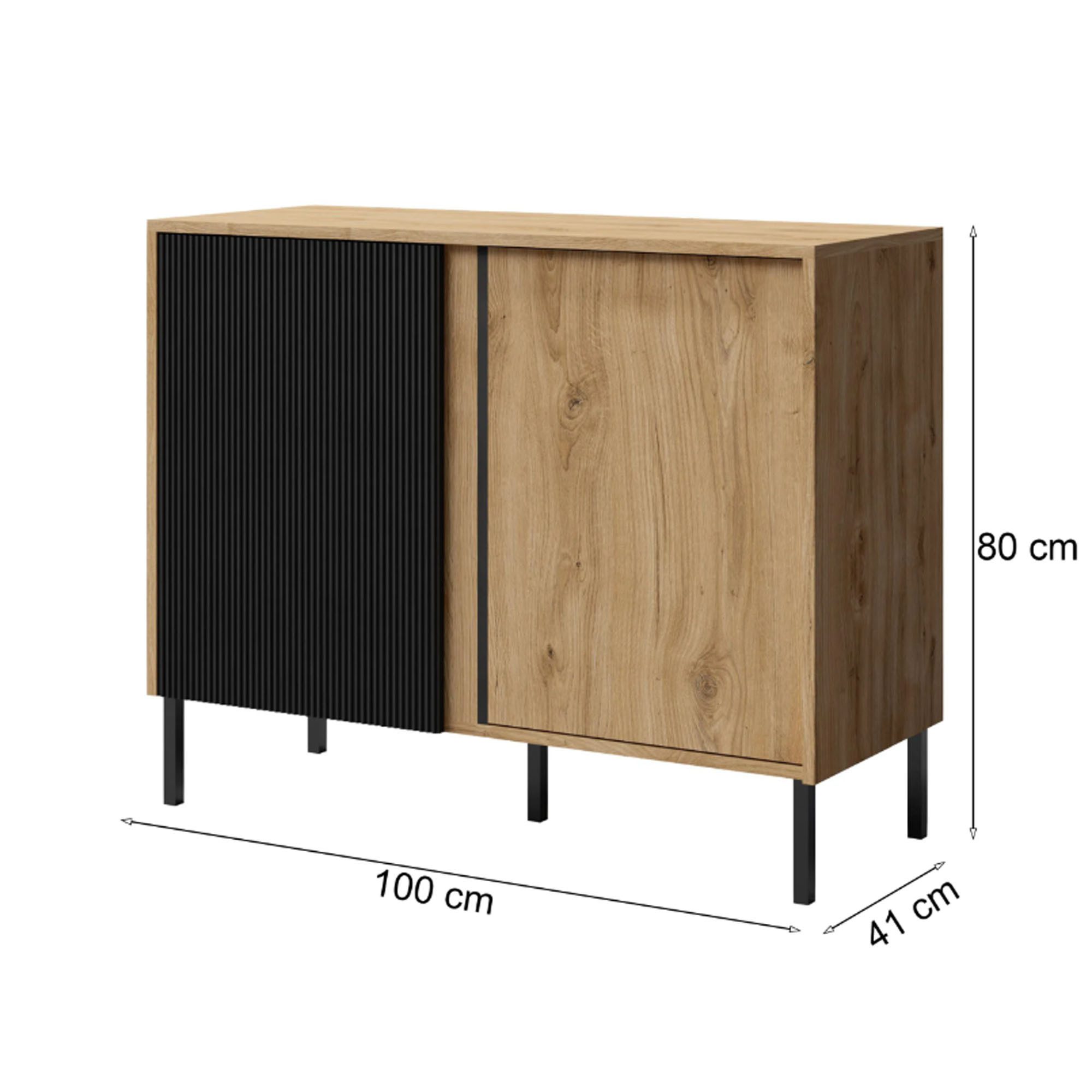 Beautysofa Kommode MIA 04 mit Lamellenfront, Möbel aus MDF-Platten, Moderne, elegante, stilvolle geräumige Kommode