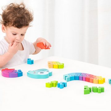 New Classic Toys® Lernspielzeug Alphabet Puzzle Schlange Holzspielzeug Kinderspielzeug aus Holz