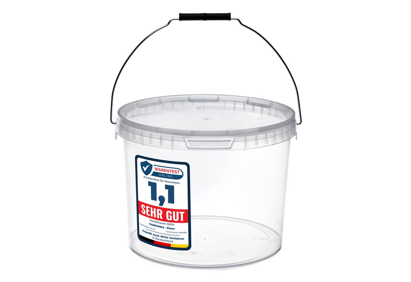 Thumbnail - Garronda Putzeimer Eimer mit Deckel Transparent GD-0072, (100-tlg., Set), für Lebensmittel und Chemikalien