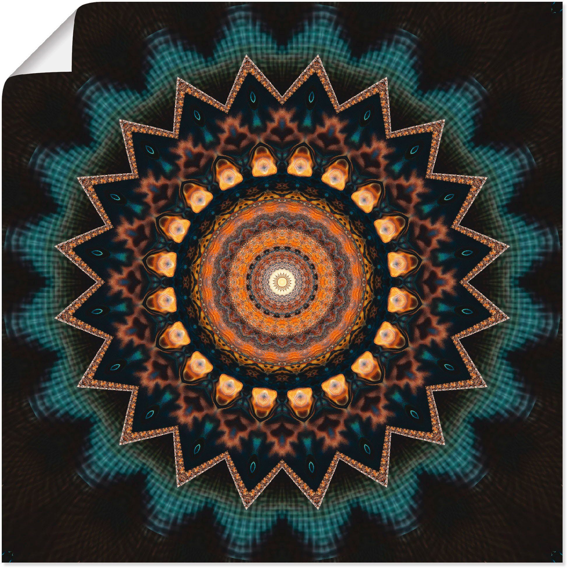 Artland Wandbild St), Leinwandbild, Größen Poster Mandala Muster Wandaufkleber (1 versch. oder kosmisches in Alubild, als Bewusstsein
