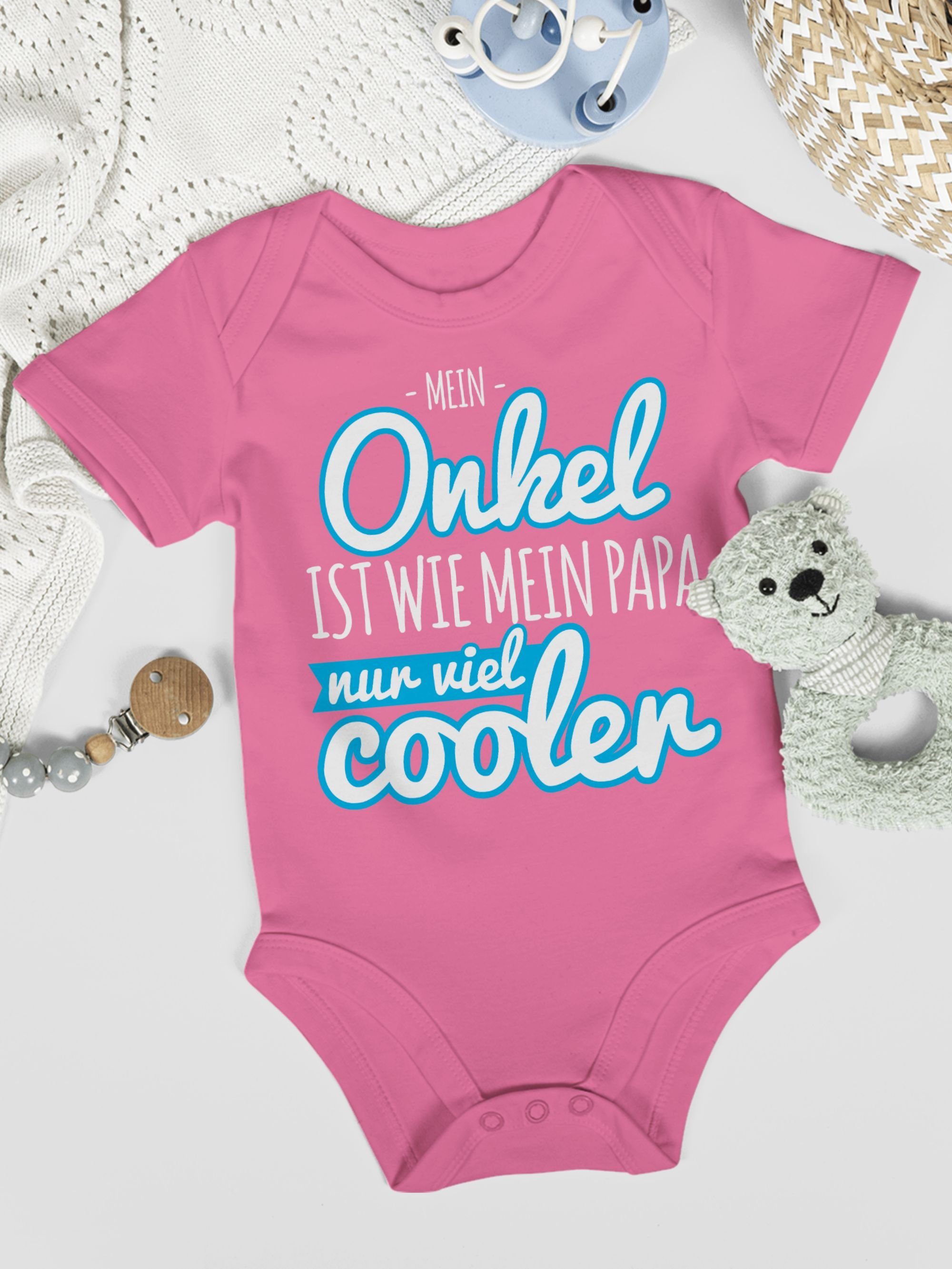 Shirtracer Shirtbody Mein Onkel ist wie mein Papa nur viel cooler blau Sprüche Baby