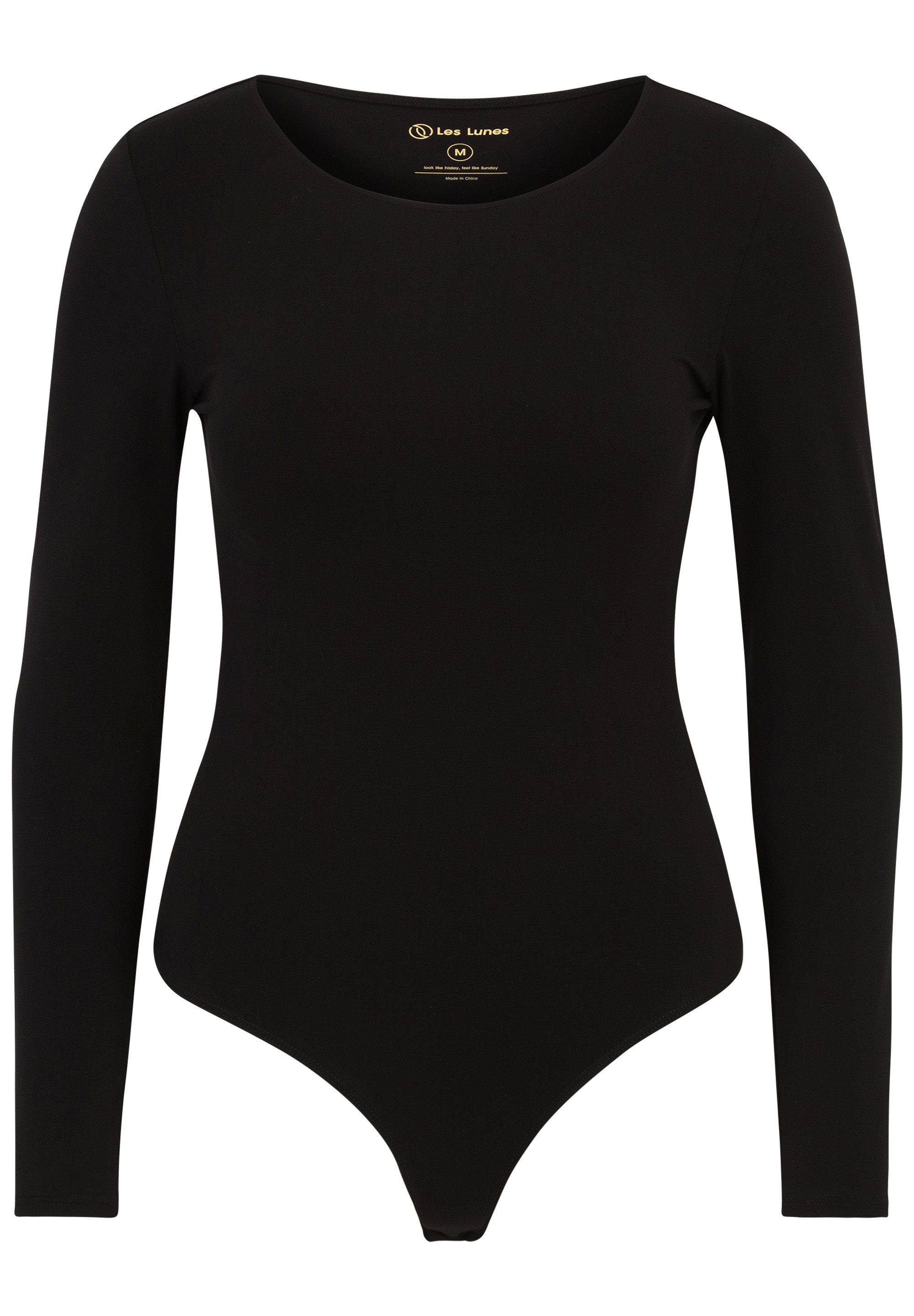 Les Lunes Langarmbody ALENA Body Bambusviskose, klassischer Schnitt, 3/4 Ärmel, Tanga Passform