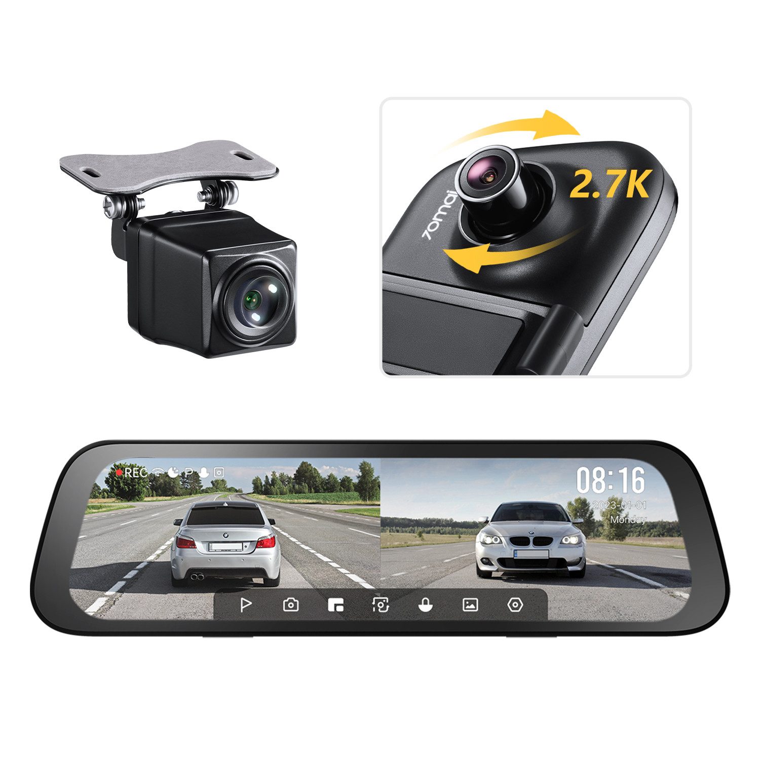 S500 2.7K Spiegel Dashcam